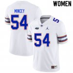 Women's Florida Gators #54 Gerald Mincey NCAA Nike White Authentic Stitched College Football Jersey UAC8862YX